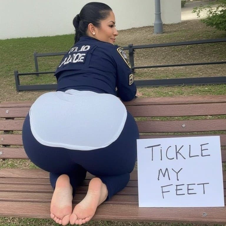 Latina officers want their bare feet tickled and played with