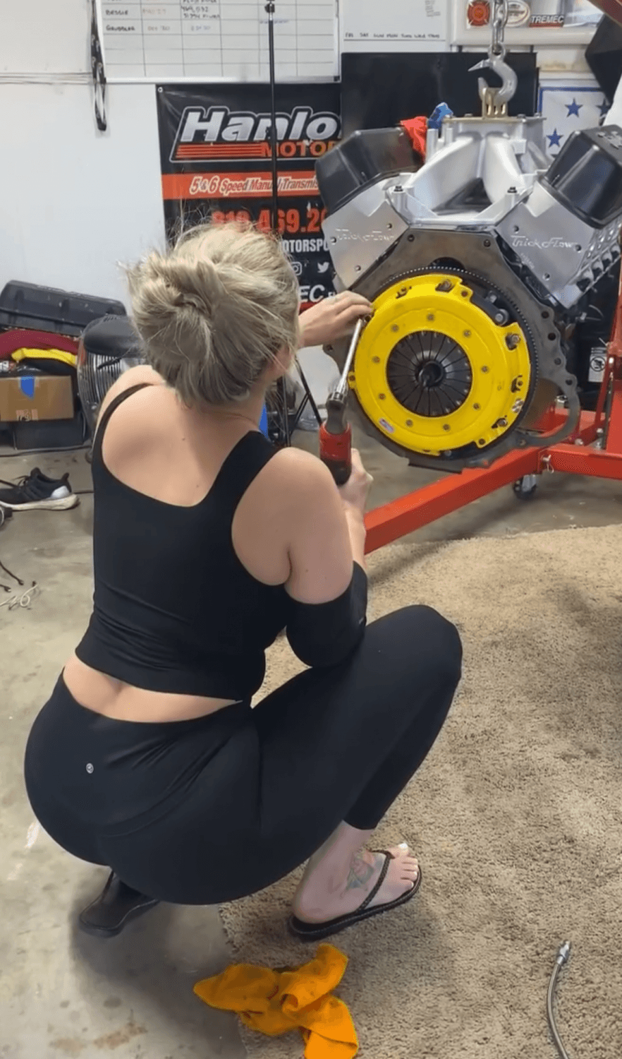 Beautiful thick blonde mechanic slut