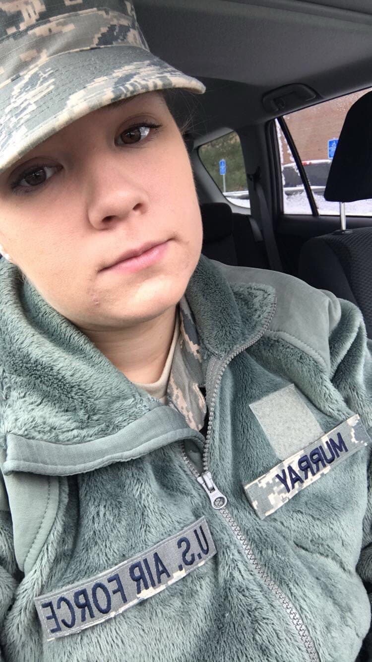 Click to view full size Air Force whore throating cock and getting slapped