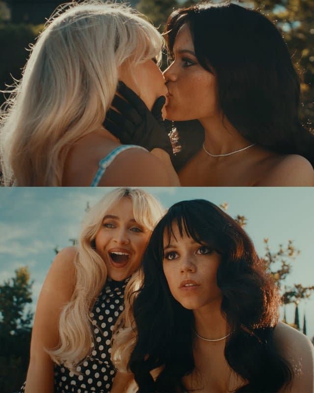 Jenna Ortega & Sabrina Carpenter lesbian kiss scenes in Taste (1080p) ???!!!