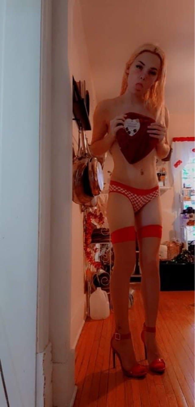 Red Lingerie, Red Stockings, Red High Heels