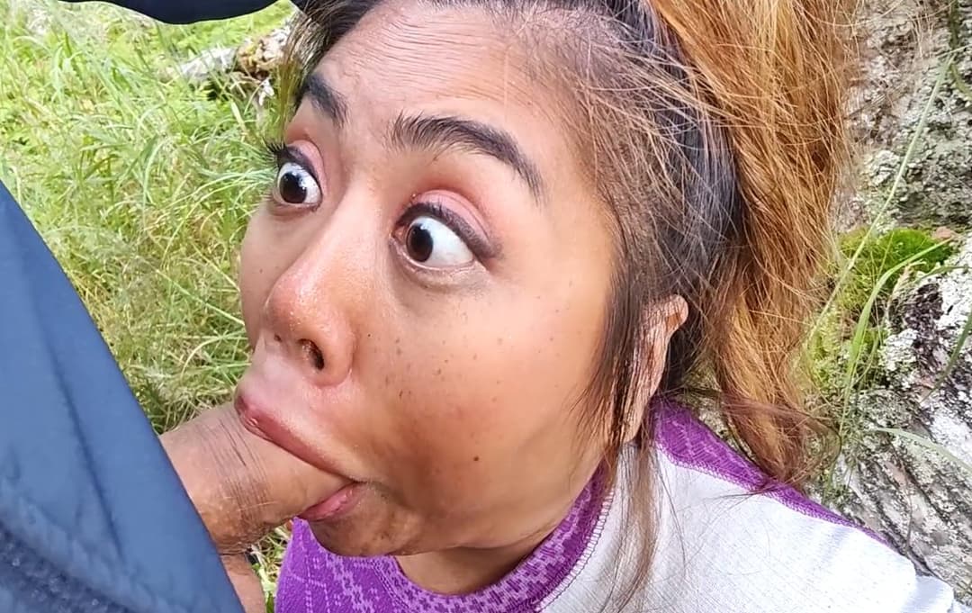 Fat Latina getting fed more than tacos on her hike