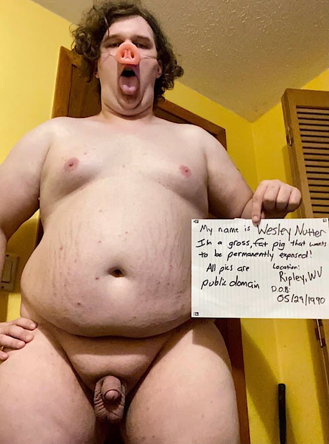 Wesley Nutter fat ugly pig faggot from Ripley WV public domain exposure