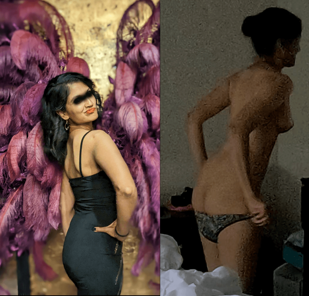 My sexy, slim Desi slut wife, showing off her tight body, toned belly, firm ass, and perky tits