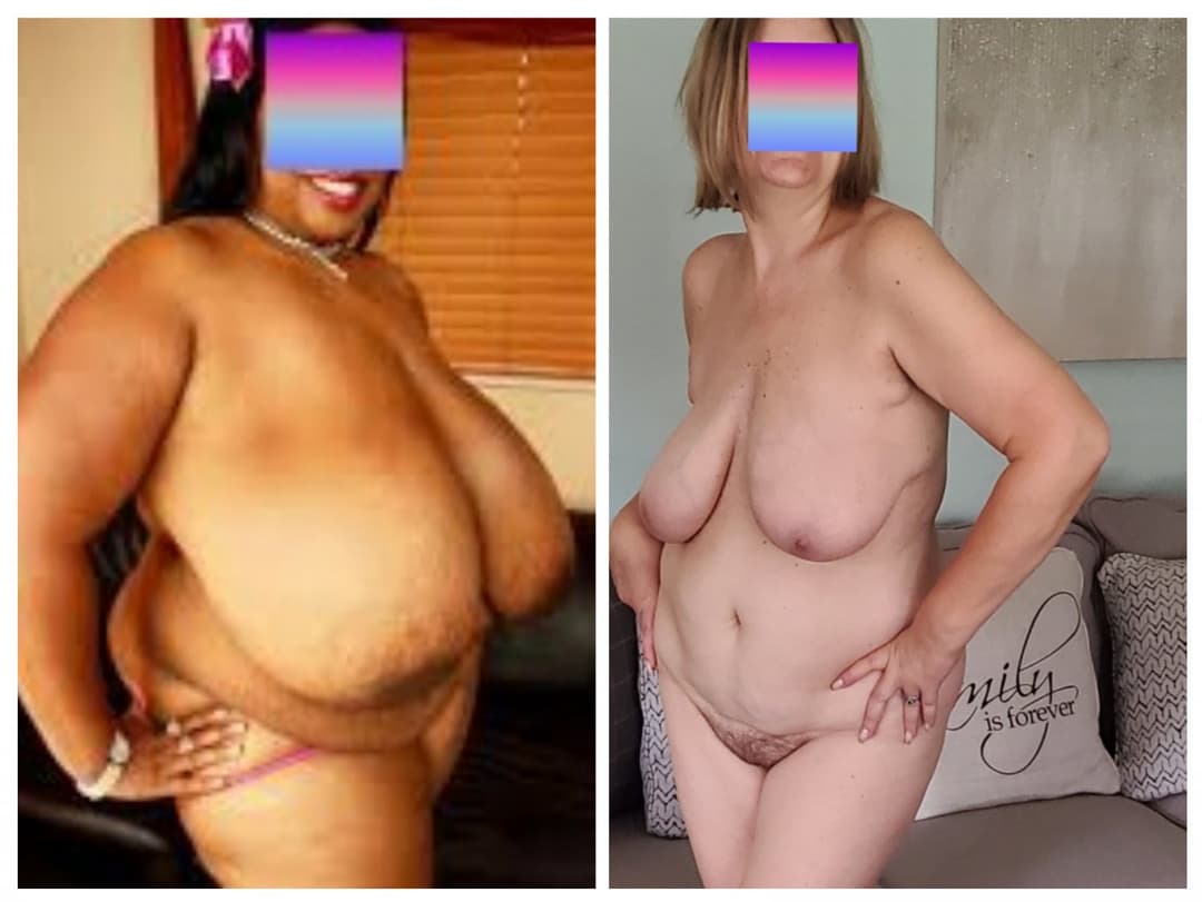 COLLAGE side by side comparison with some of the BIGGEST BLACK BOOBS on erome