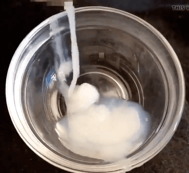 Dude oozes a BOWL-FULL of thick sperm-slug sauce!