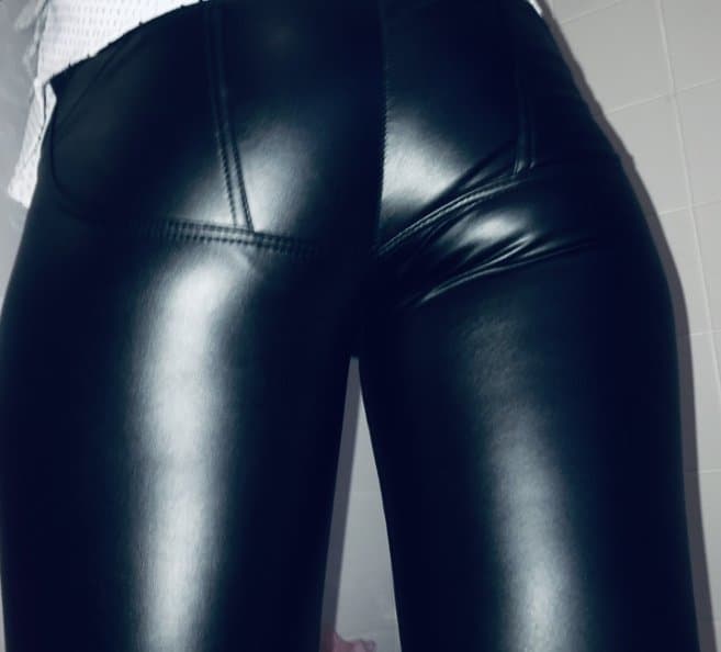 Uk petite biker milf in skin tight pants, tight jeans and mini denim cow-girl skirt