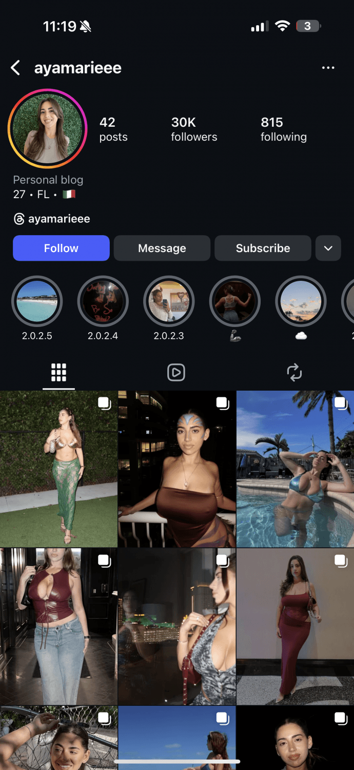 Big tit whore and her Instagram