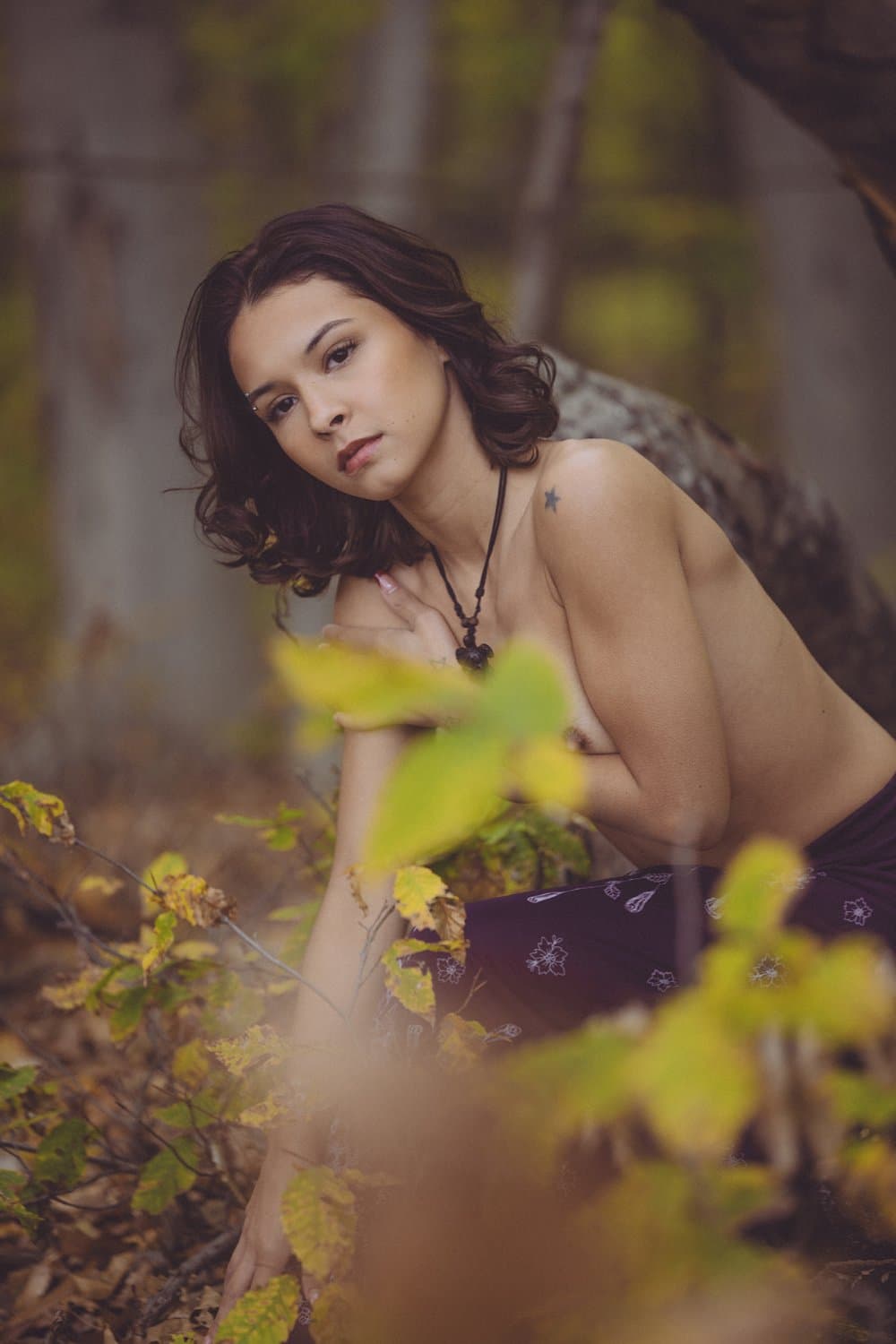 Sabrina Haze a.k.a. Chiyuki Haze from Michigan naked in the woods