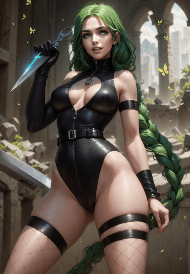 Click to view full size Lust Goddess (porn game) Green Hair Woman