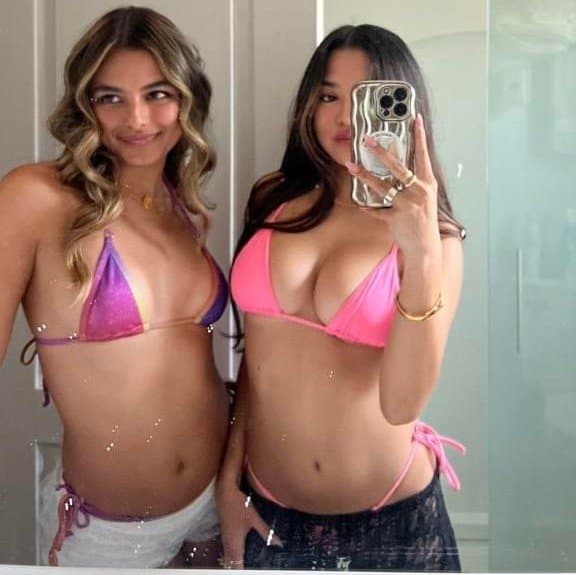 Krischelle Delgado - Huge Tits in Pink Bikini w/ Friends