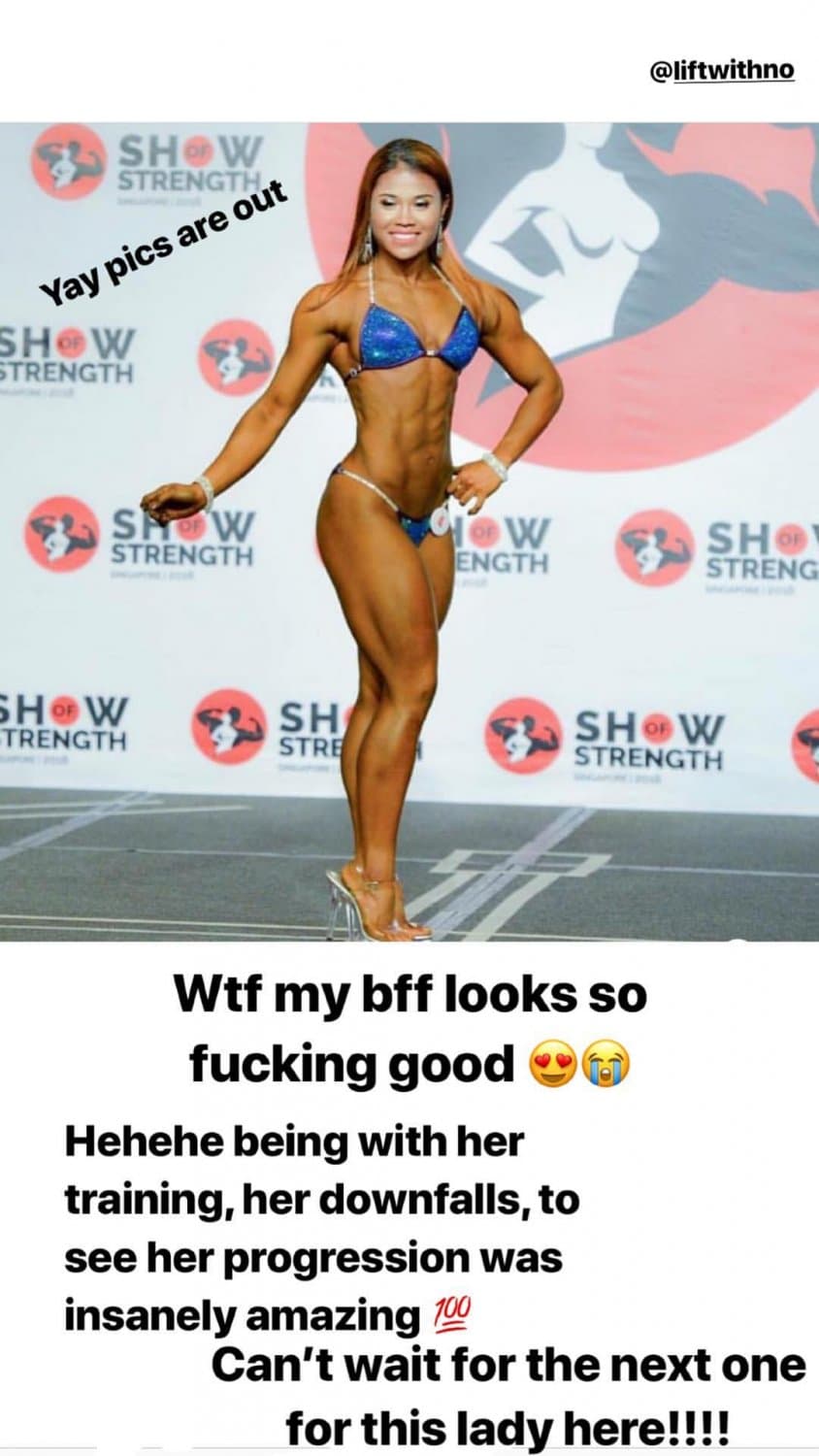 My favourite fitness girl with big thigh but I like her thigh more But she arrogance type
