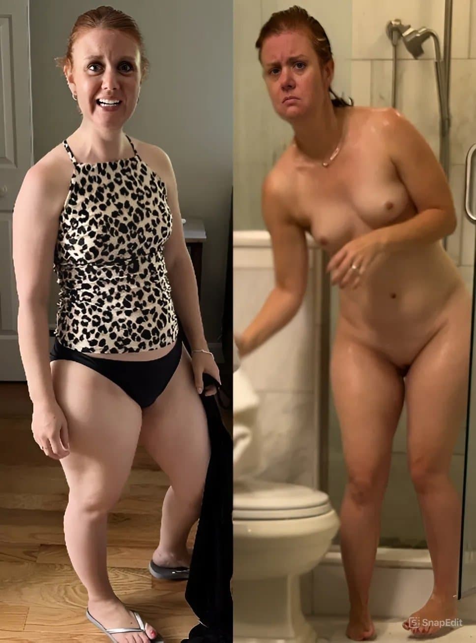 Clothed and naked Melissa