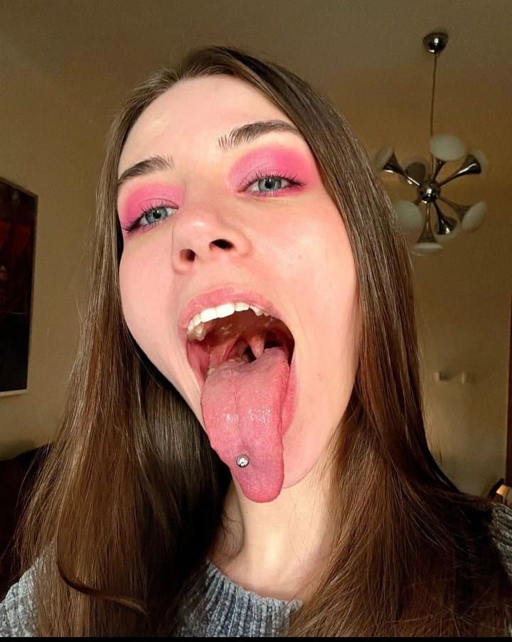 Long tongue girl