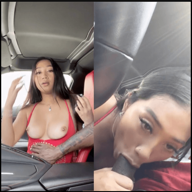 Busty Asian Teen Sucks BBC In The Car