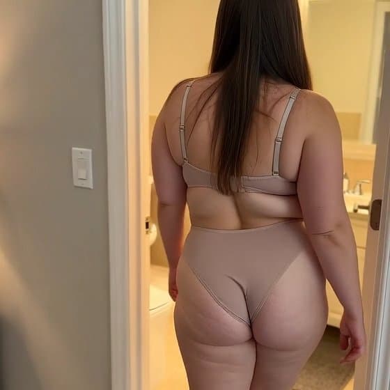 Busty babe in bra and panties