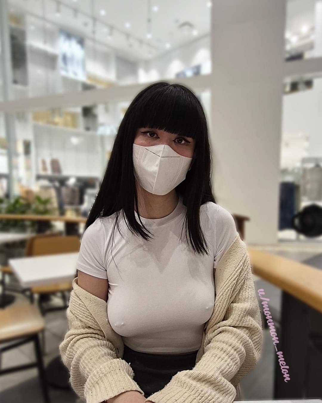 Pierced braless Asian ??