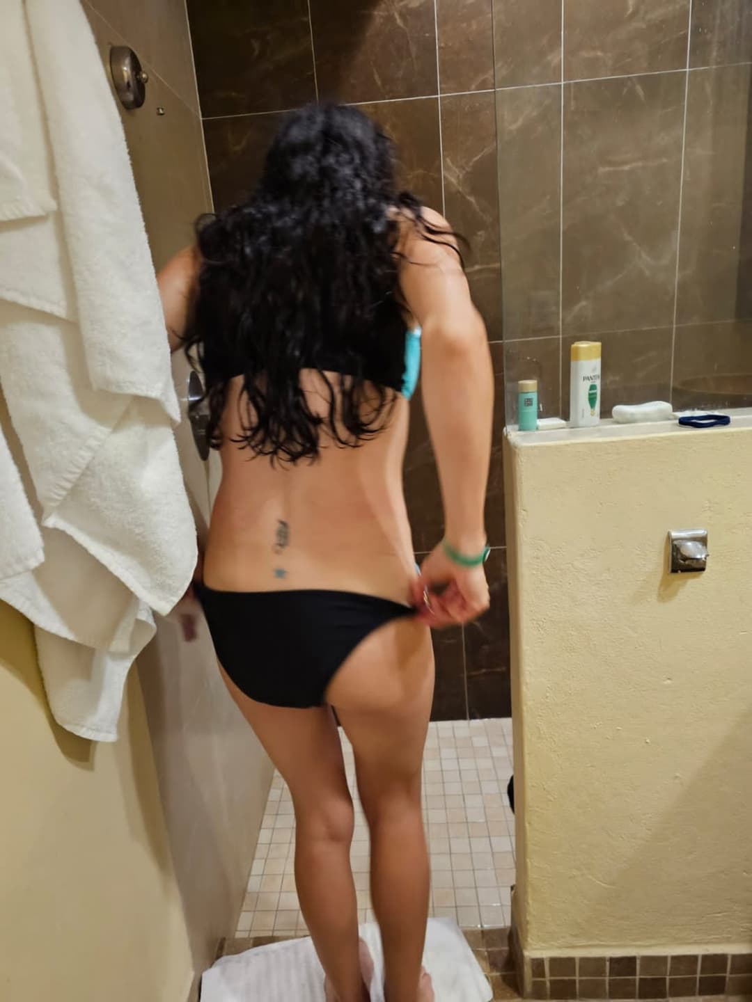 The very slut taking a shower after fucking