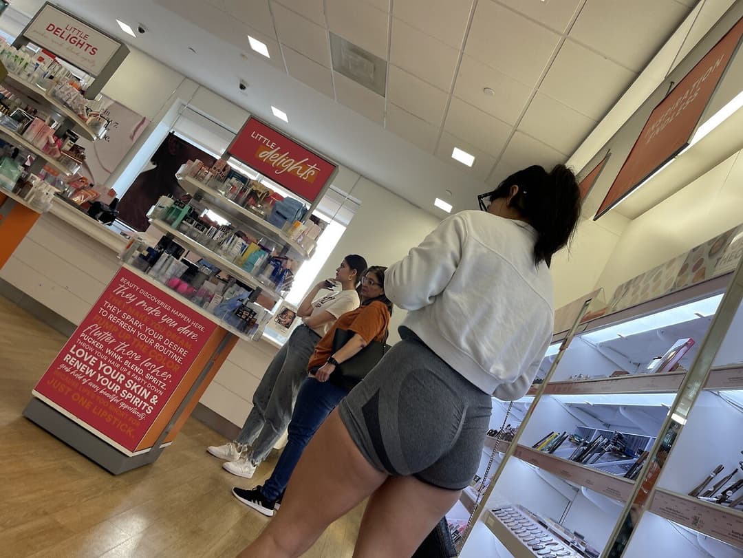 Thick Thighed Latina In Workout Shorts