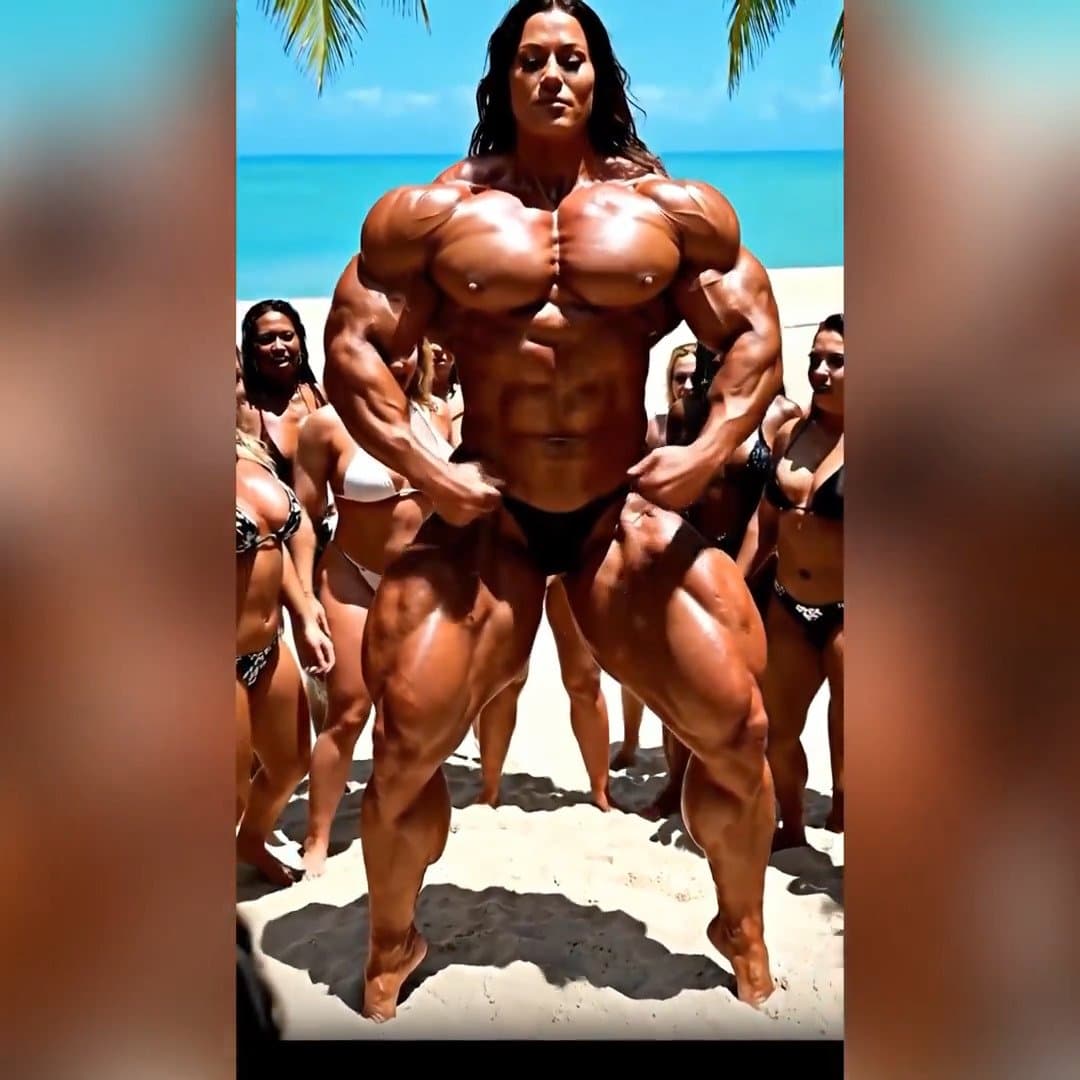 Group bodybuilding sex, one woman is not enough for her big roided muscles