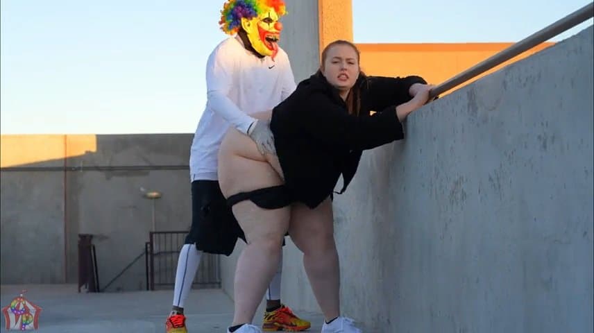 Two hoes fucked by a clown ass mf