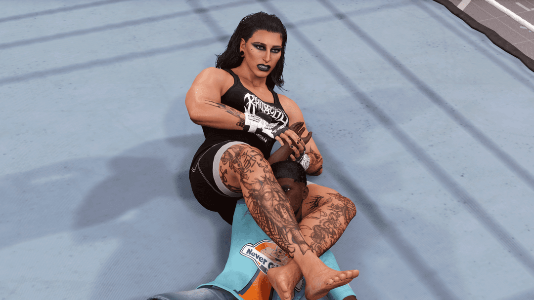 Giant Rhea Ripley Ballbusting