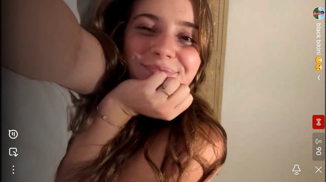 Pretty Gym Teen in Black Thong