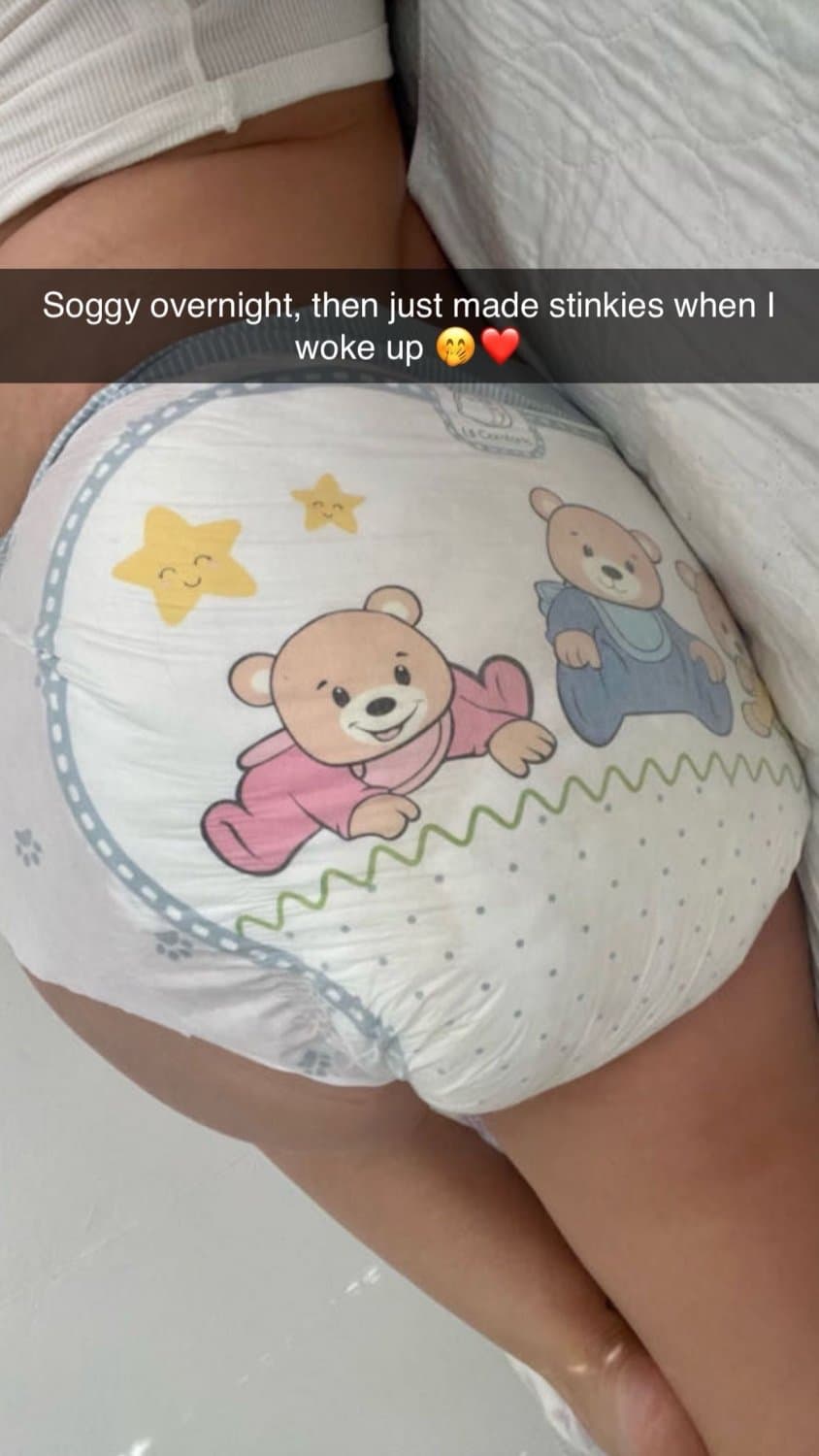 Click to view full size Incontinent college girl doesn’t mind showing off her diapers