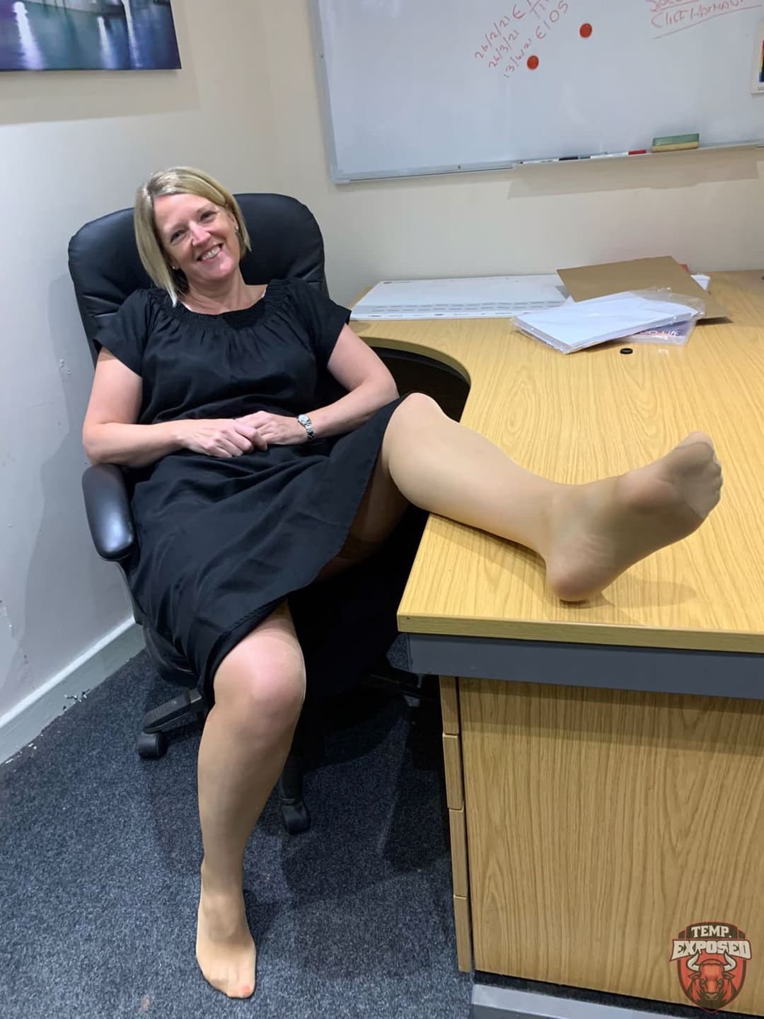 Secretary likes to pose for her boss