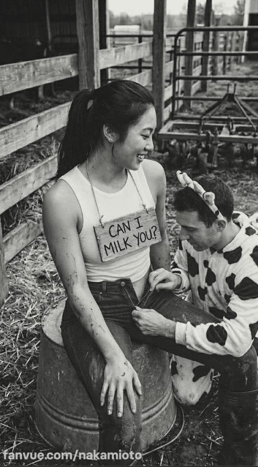 The stupid Japanese woman mistook the guy for a cow.