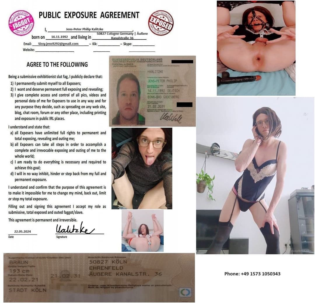 Sissy Bitch Jens Kalitzke with PEA for free online humiliation and ruin!