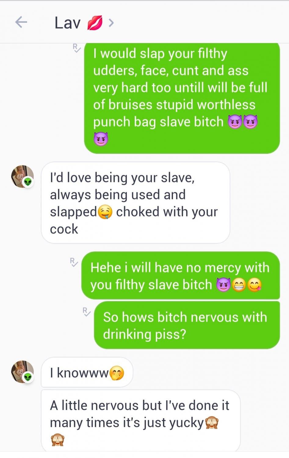My new worthless bitch drink piss on my command and doing other tasks for me ???