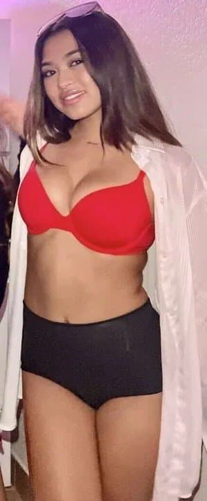 Krischelle Delgado - Wearing a Red Bra
