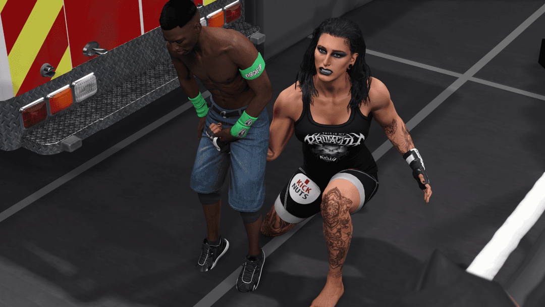 Giant Rhea Ripley Ballbusting