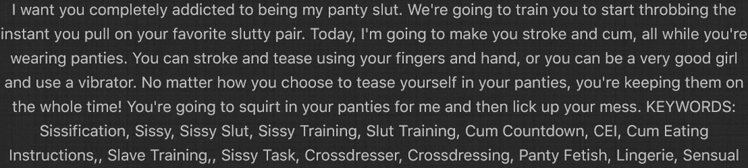 Click to view full size Sissy JOI - CEI