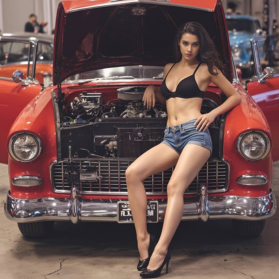 Cars and girls pinup