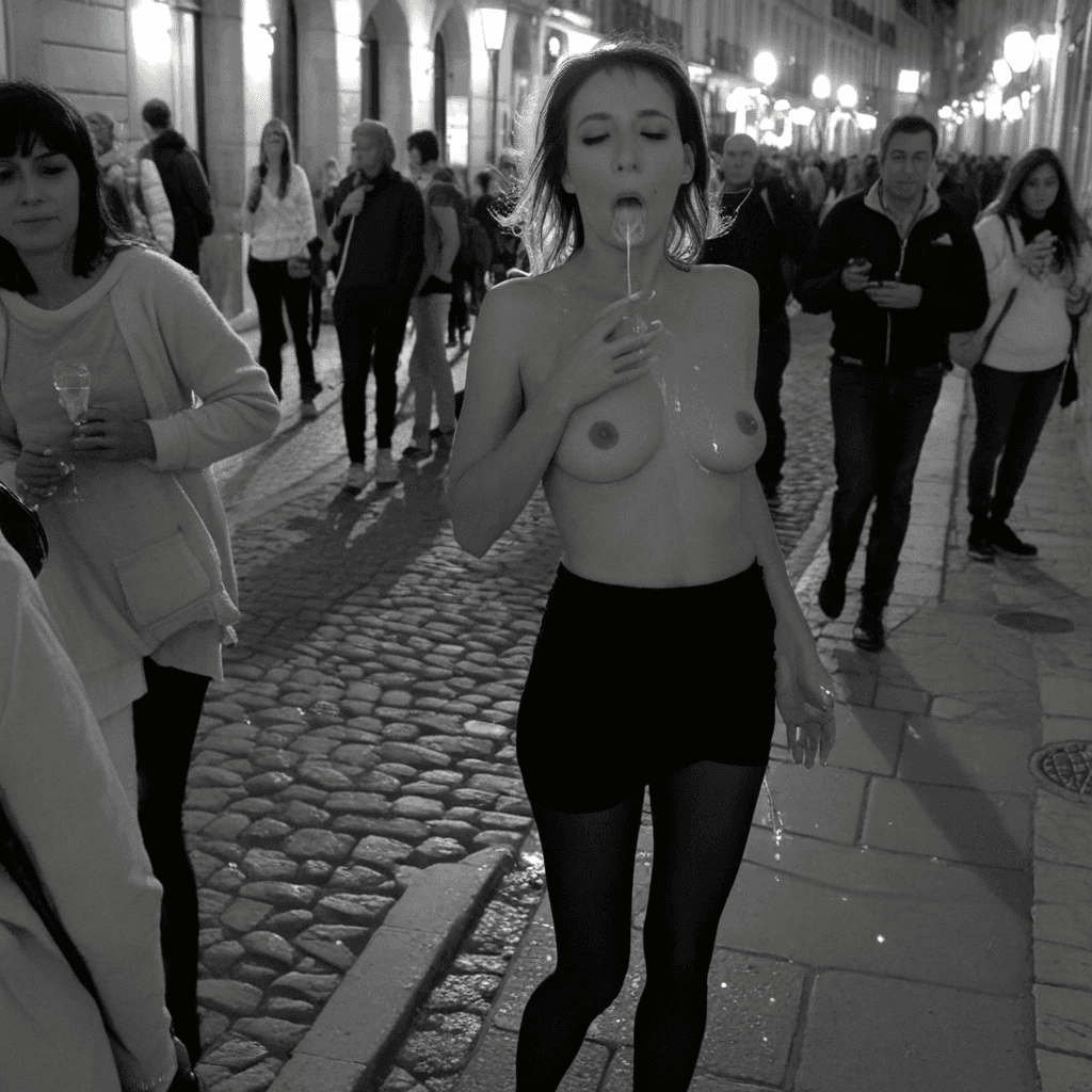 Street bukkake cumwalk