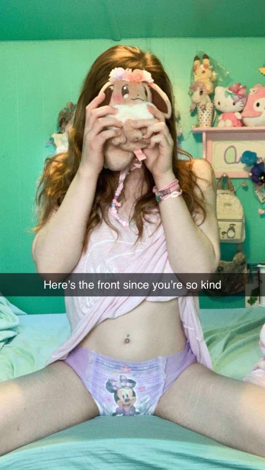 Hot strawberry blonde loves filling her diapers on Snapchat