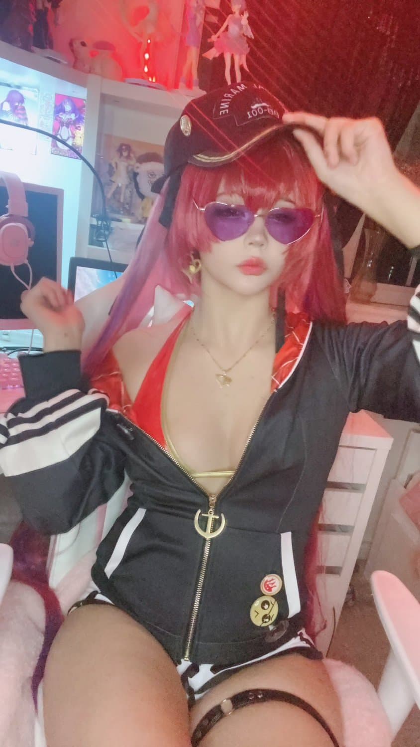 Marine Houshou Bathing Suit Tiktok Cosplay Cum Whore