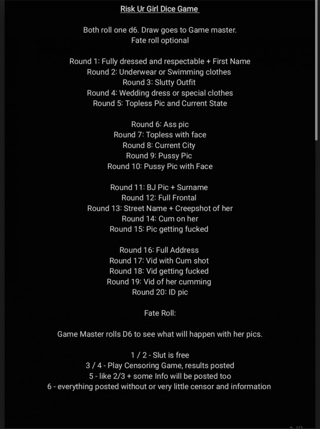 Kik me at cryptic670 to come risk your girl in censor game or exposure game