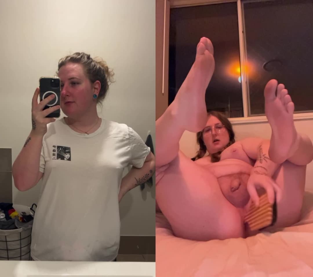 Shemale sissy fucking bussy with hairbrush