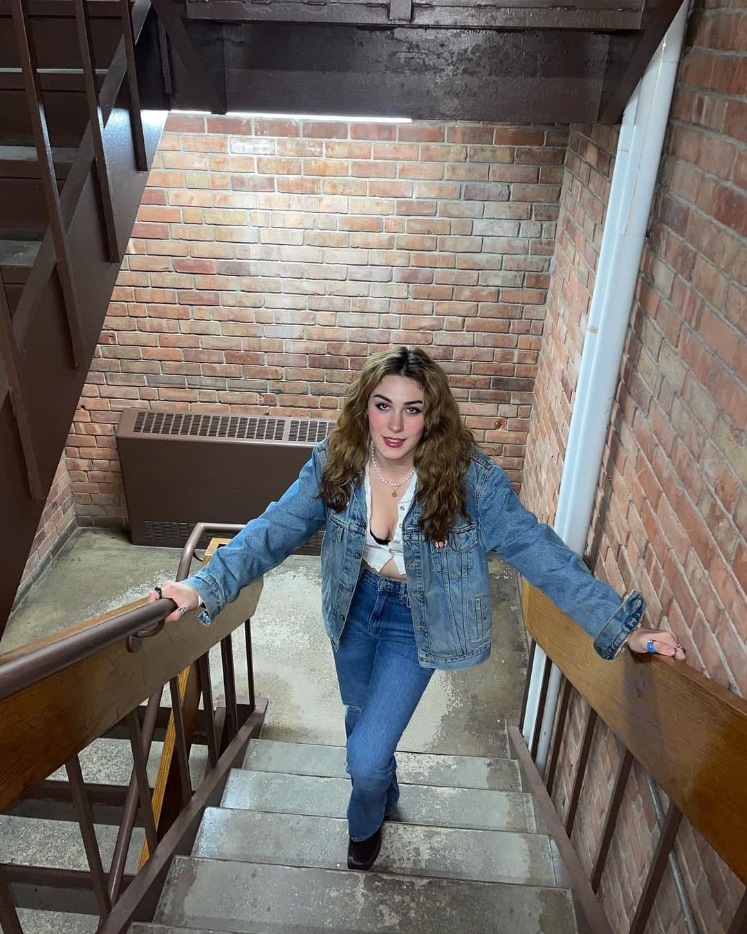 Blonde German slut with black pubes