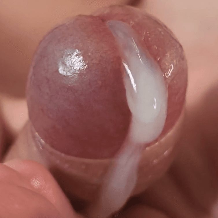 Closeup handjob and cumshot into her hands