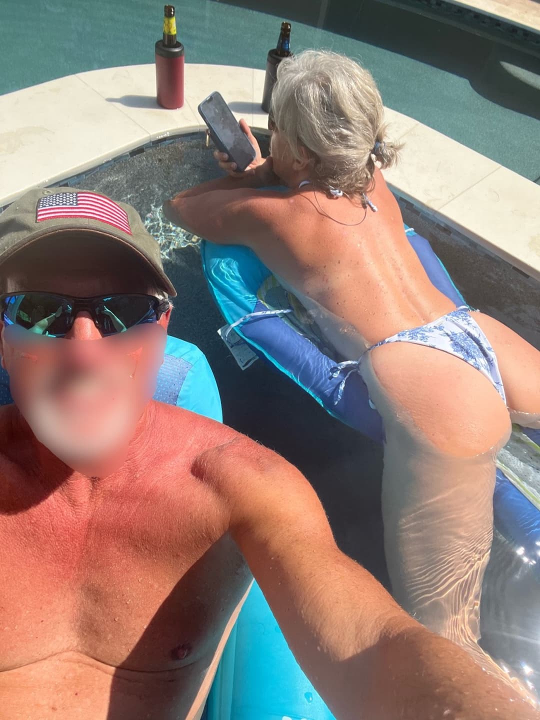 My mature fit wife showing off her new thong