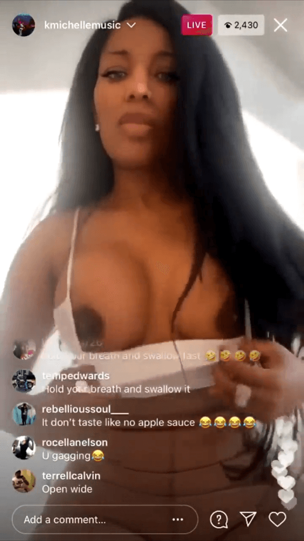 Click to view full size Busty Singer K. Michelle Nipple Slip ?