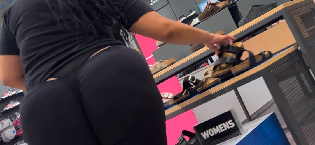 Black thong show off. Tease. Whale tail . Thong slip. Not oc
