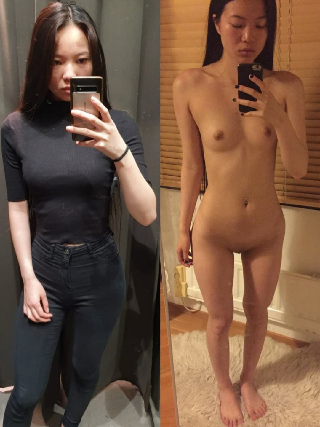Dressed undressed asian amateurs