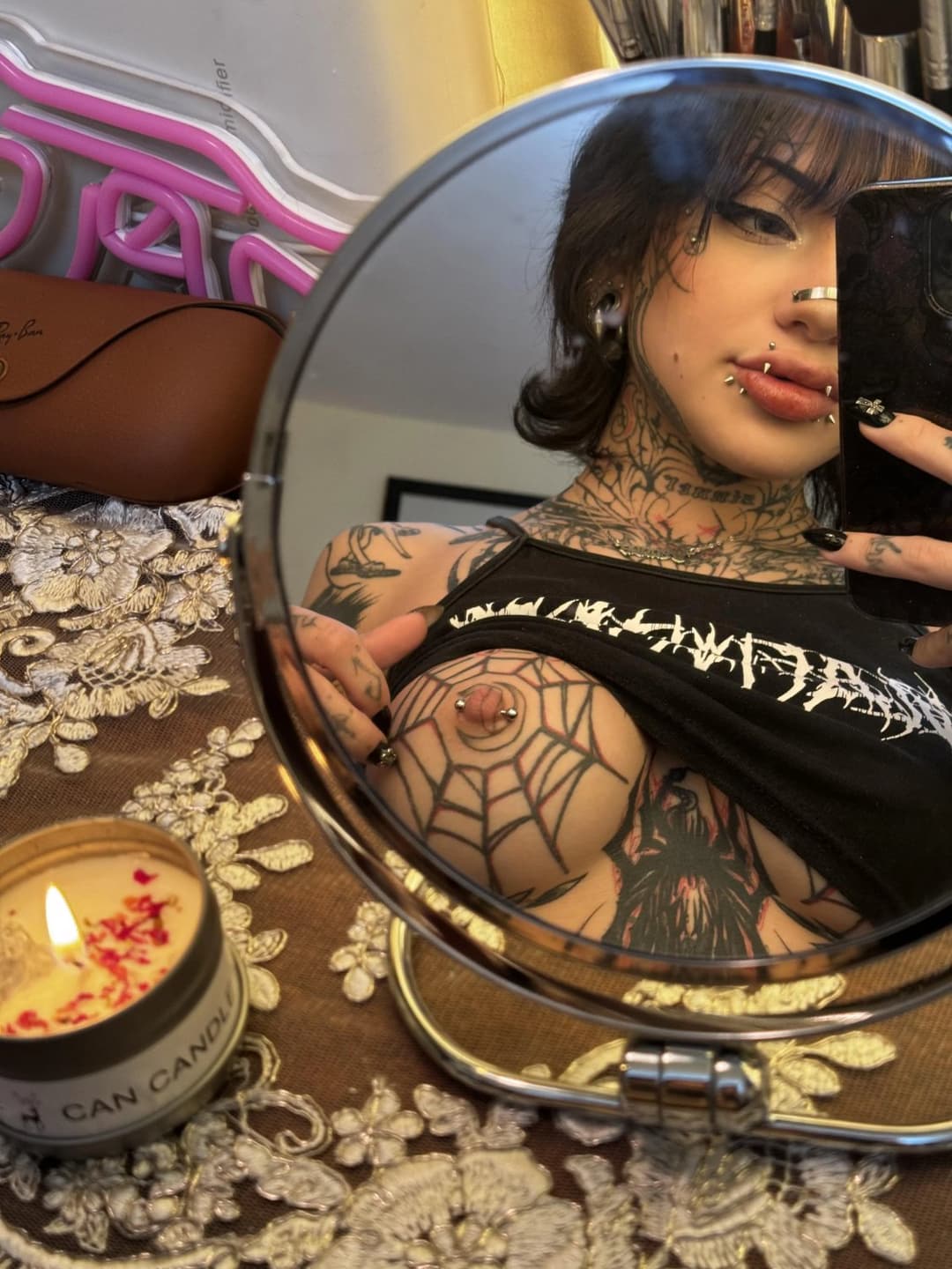 Heavily tattooed goth