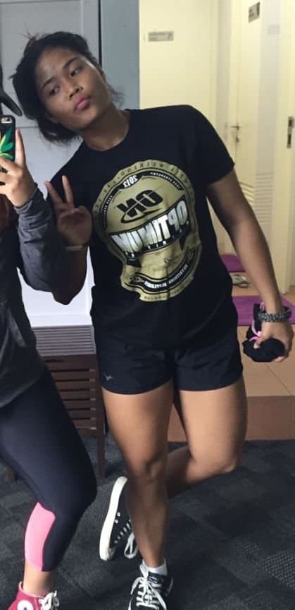 My favourite fitness girl with big thigh but I like her thigh more But she arrogance type