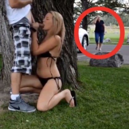 Family catches 18 year old daughter blowing stranger during family pool day